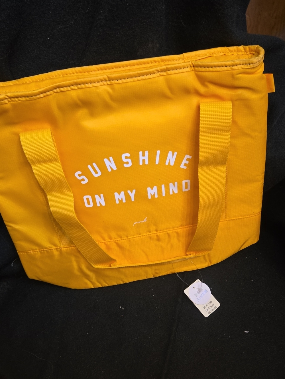 PINK Victoria's Secret Yellow "Sunshine On My Mind" Cooler Bag Insulated